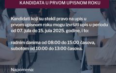 termin za upis kandidata