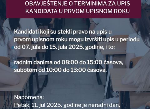 termin za upis kandidata