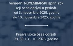 Vanredni NOVEMBARSKI ispitni rok