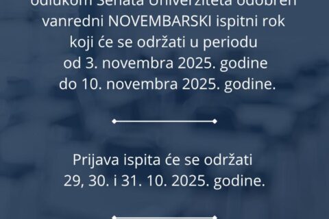 Vanredni NOVEMBARSKI ispitni rok