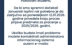 Obavjestenje prijave ispita