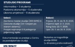Doktorske studije 2026-27